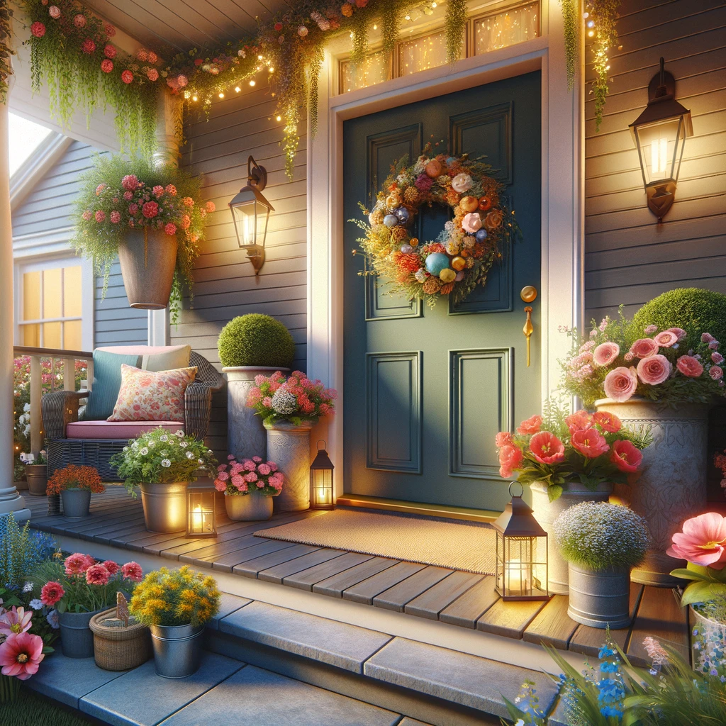 hqlandscaping DALL·E 2024 02 29 13.17.07 Create an image of a beautifully decorated front porc